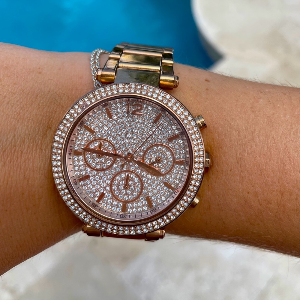 Michael Kors Parker Rose Gold-Tone Ladies Watch